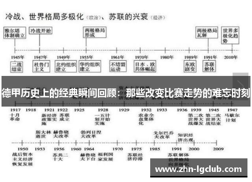 德甲历史上的经典瞬间回顾：那些改变比赛走势的难忘时刻